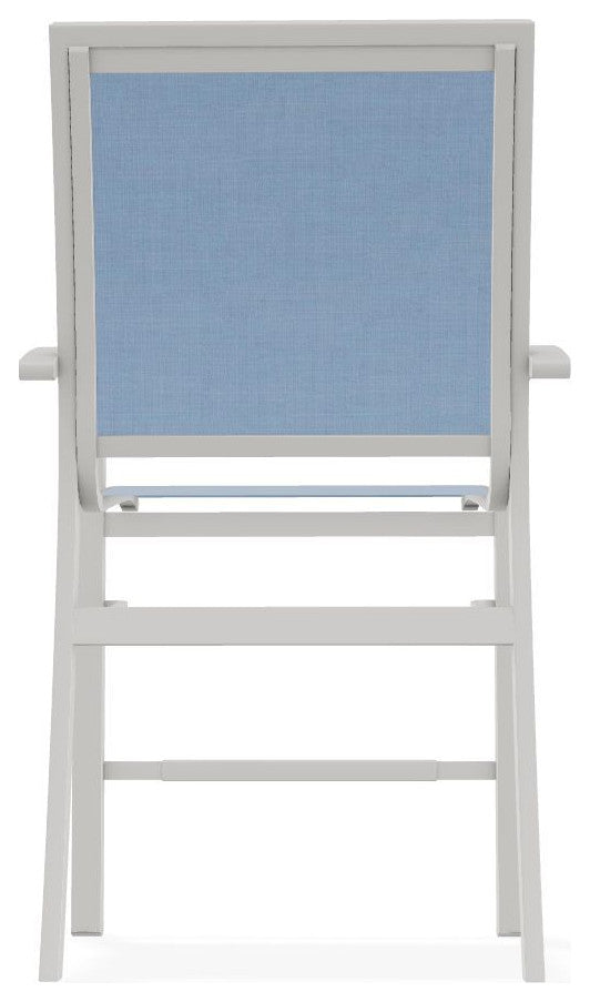 Kendall Sling Balcony Height Stackable Outdoor Stool, Sky/Snow