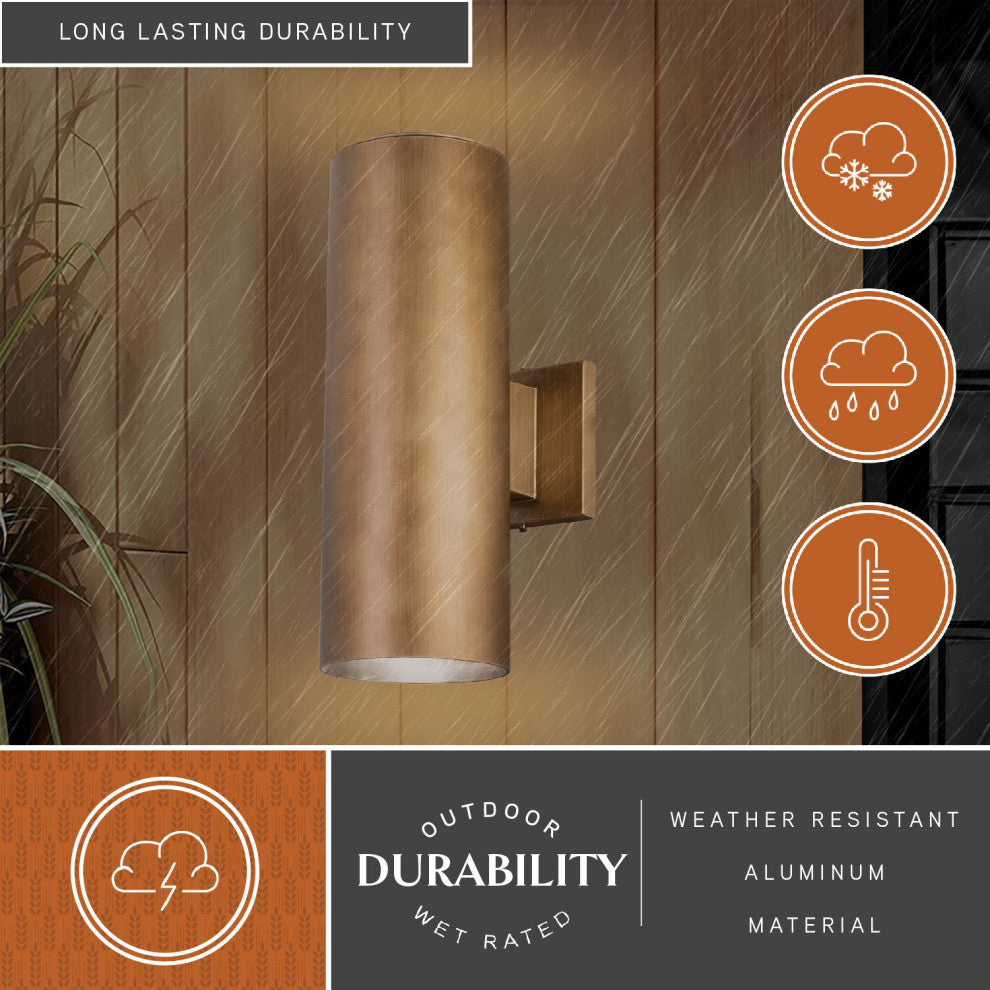 Chiasso 14.25"H Outdoor Wall Light Warm Brass