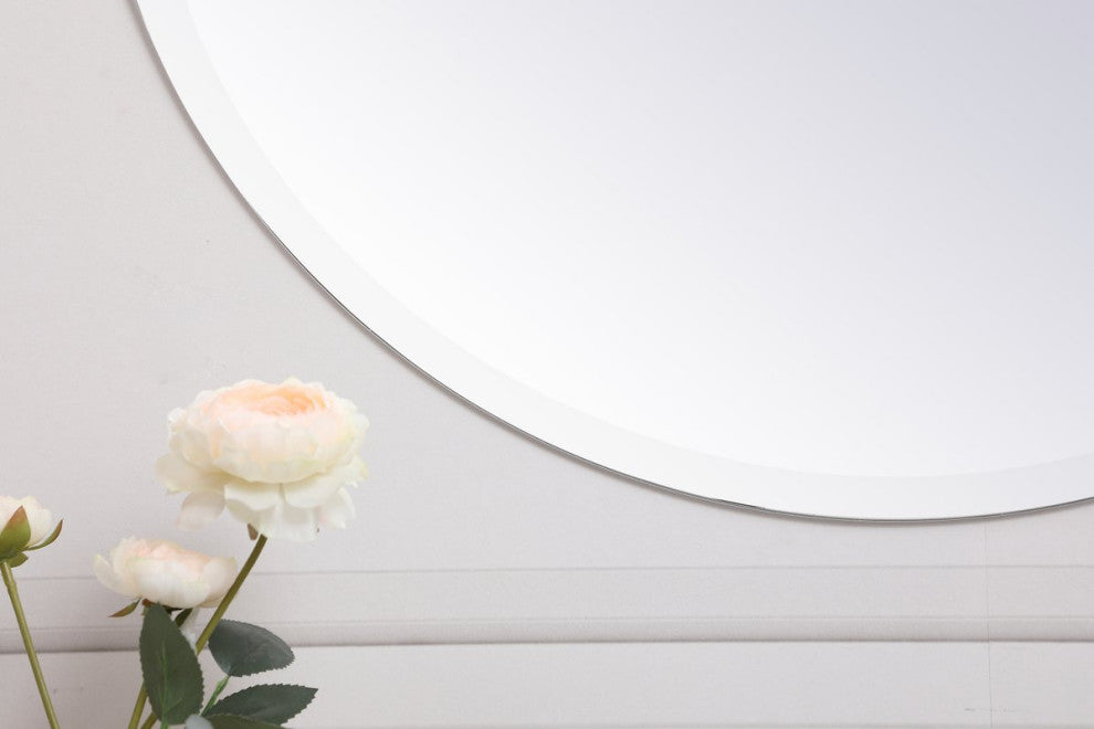 Gwen Round Mirror, 28", Clear