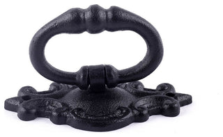 Black Cast Iron Cabinet Drawer Ring Pull Handle 3 1/8" Small Pull with Hardware