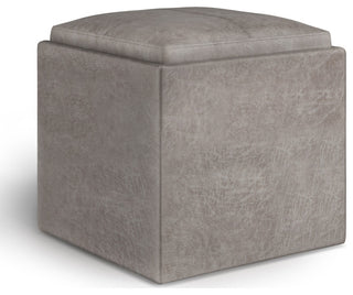 Rockwood 17, Wide Square Cube Storage Ottoman With Tray