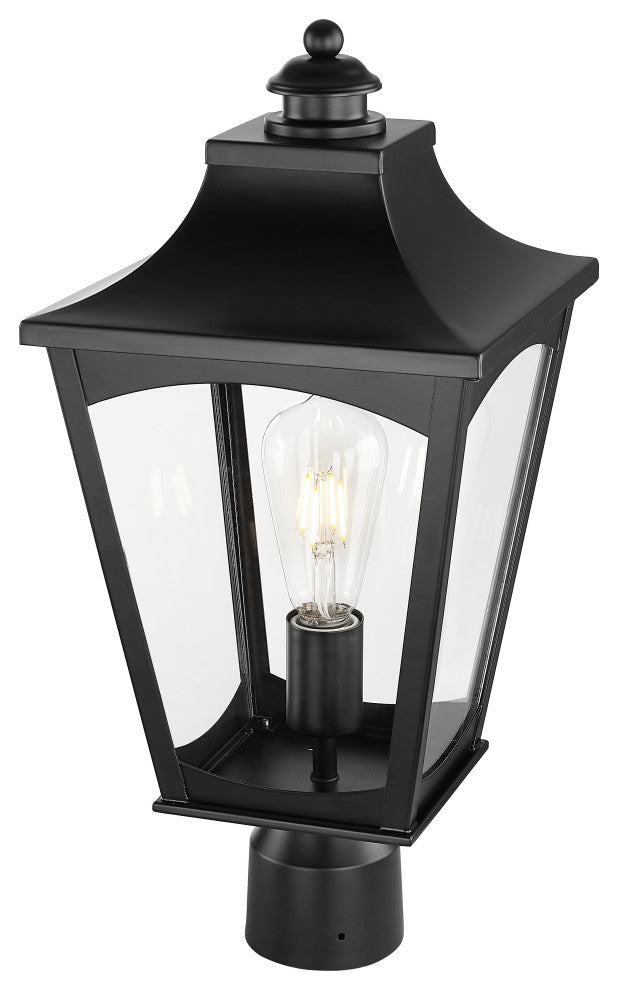 1 Light 9 in. Powder Coated Black Outdoor