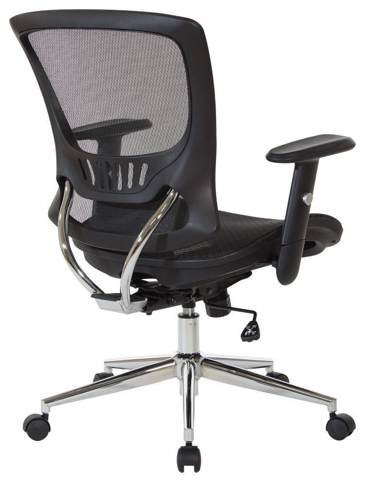 Mesh Screen Seat and Back Manager's Chair, Chrome Base