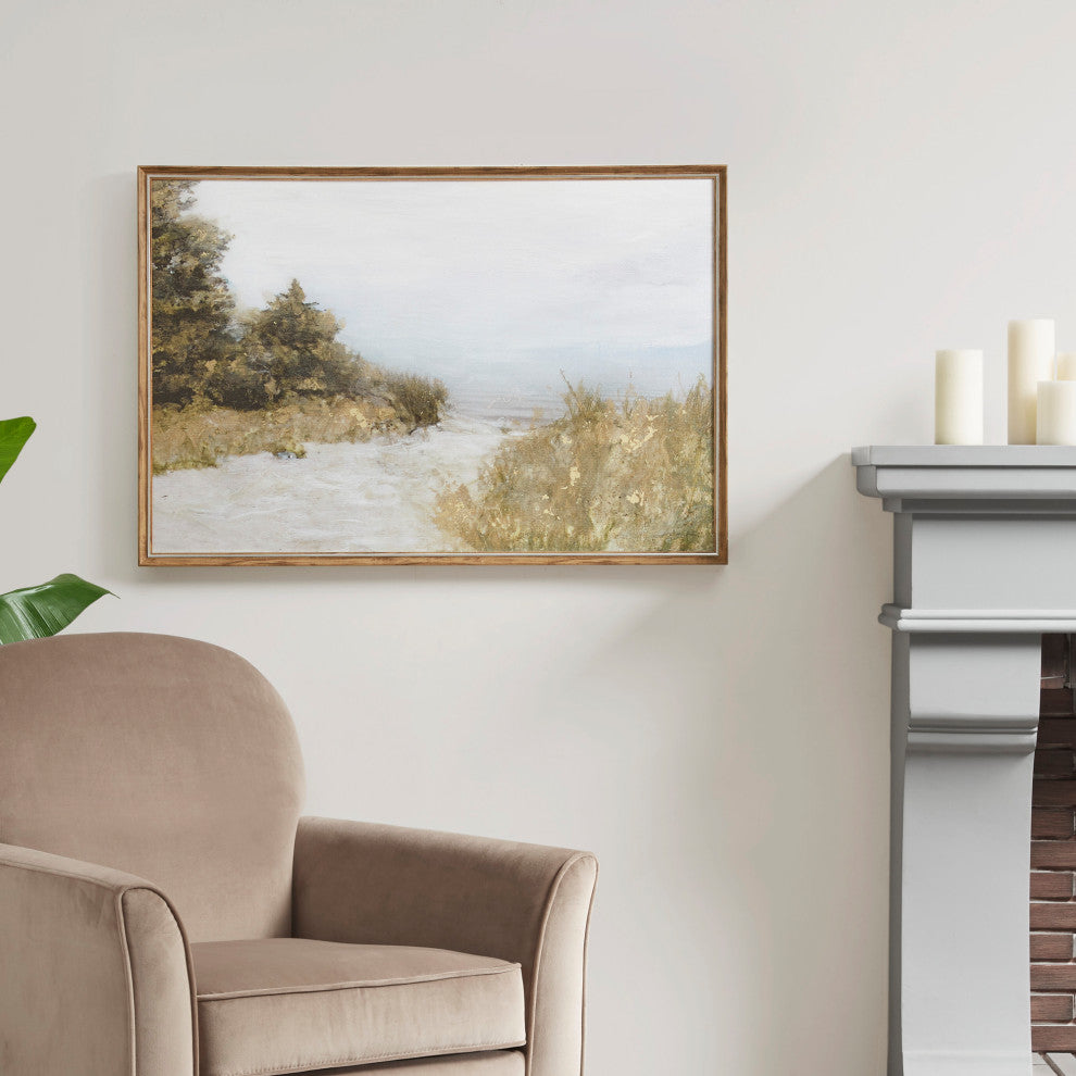 Madison Park Lake Walk Framed Gel Coated Canvas