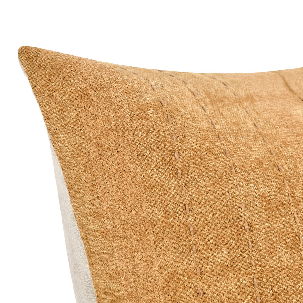 Origin Belgian Linen Blend Throw Pillow by Kosas Home, Chestnut Brown, 22x22