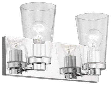 Cityview 2 Light Polished Chrome Vanity Sconce