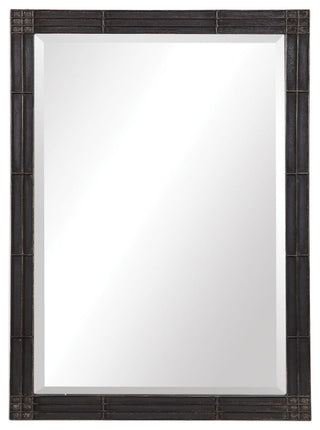 Uttermost Gower Aged Black Vanity Mirror