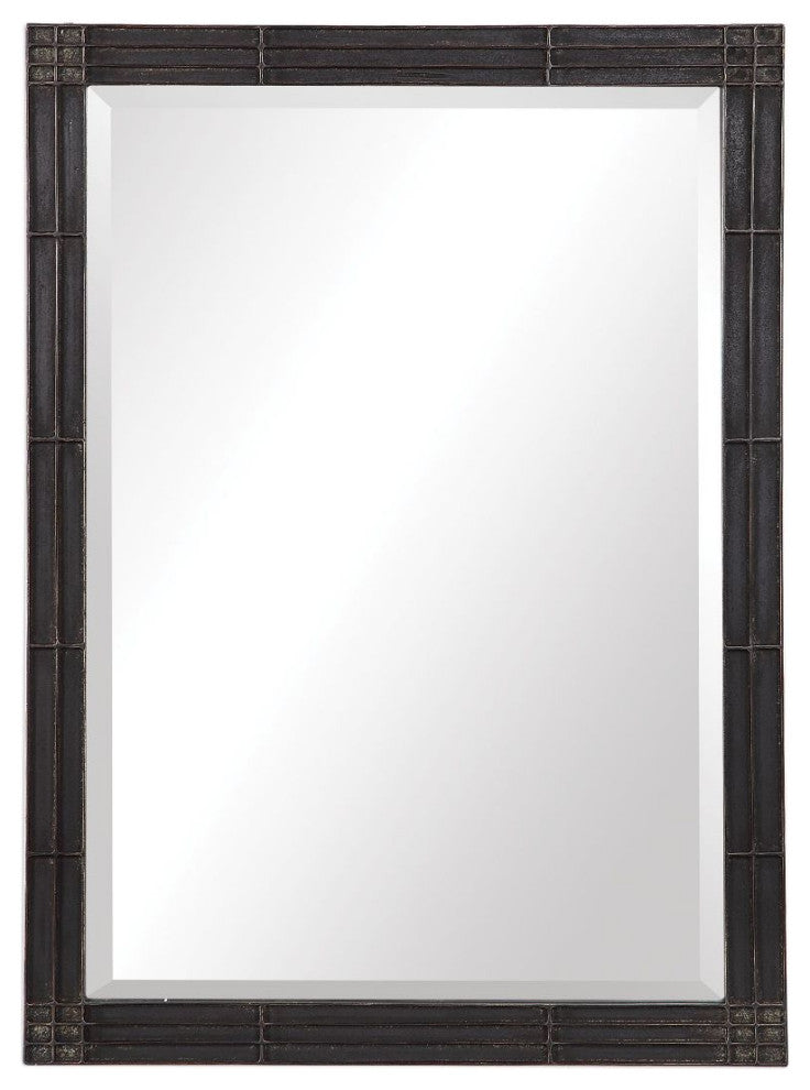 Uttermost Gower Aged Black Vanity Mirror