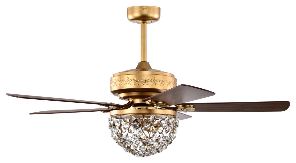 Naja 52 in. 2-Light Indoor Satin Gold Finish Chandelier with Light Kit