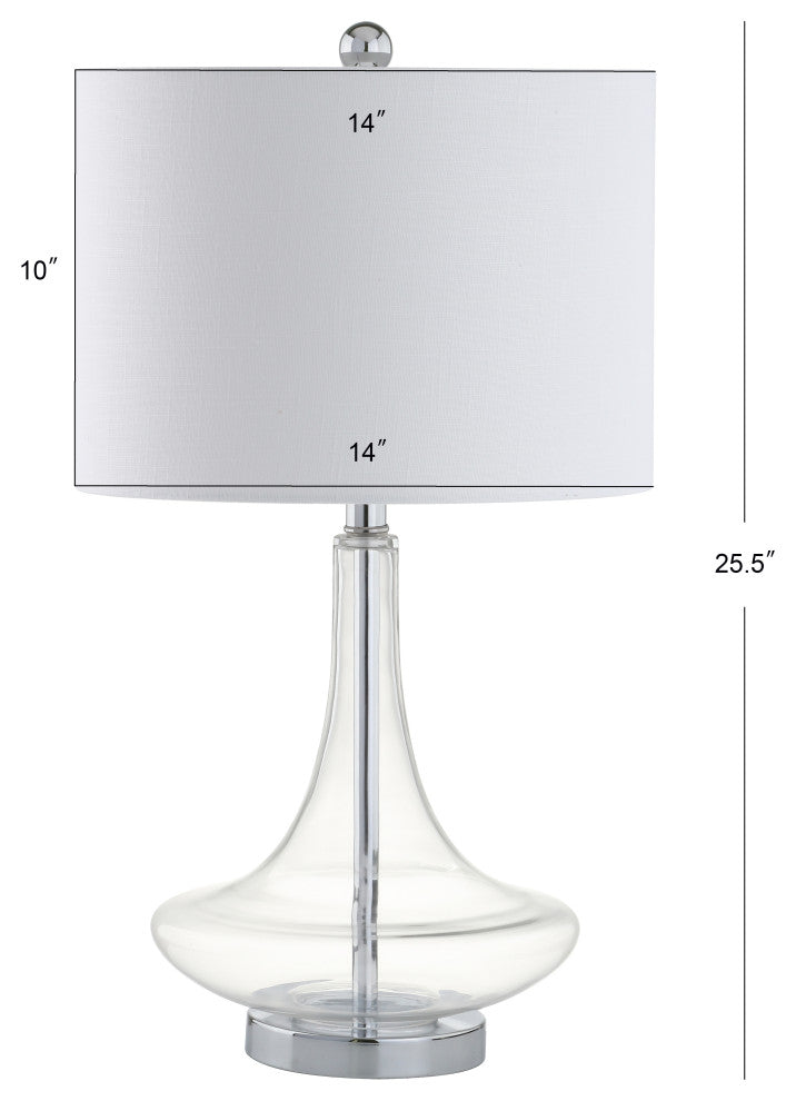 Cecile 25.5" Glass Teardrop Table Lamp, Set of 2
