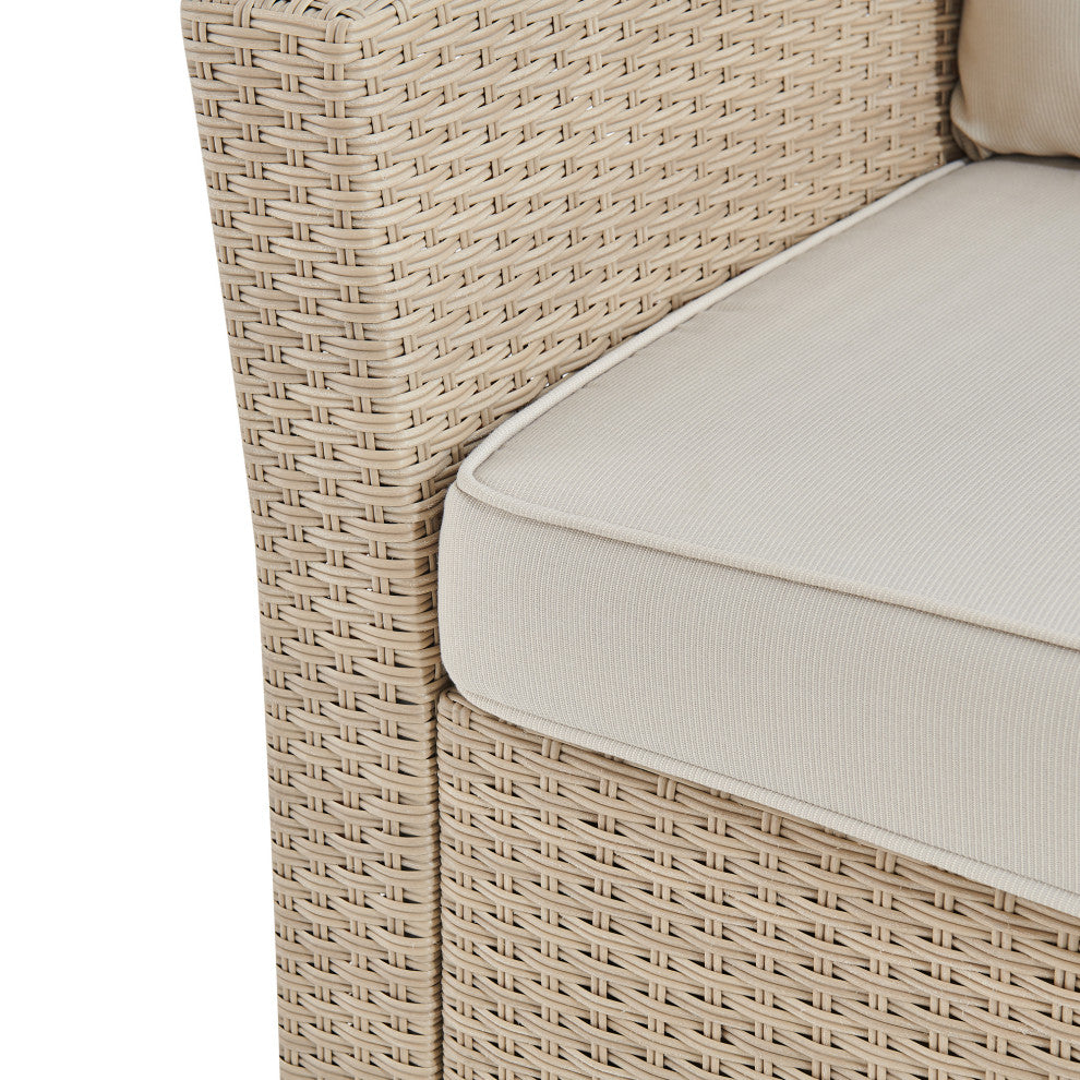 Canaan All-Weather Wicker Deep-Seat Set With Sofa, 2 Arm Chairs and 57"L Table