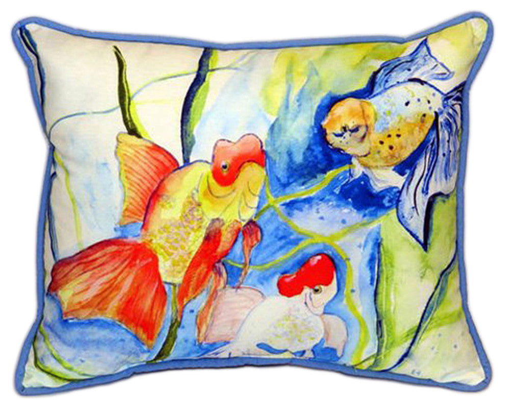 Betsy Drake Fantail Goldfish Extra Large 20 X 24 Indoor / Outdoor Pillow