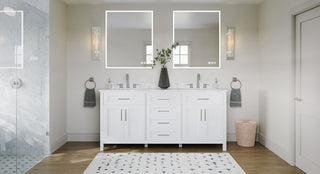 The Oswald Bathroom Vanity, Double Sink, 72', White, Freestanding