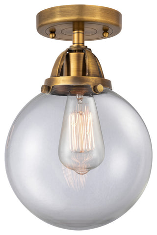 Beacon Semi-Flush Mount, Brushed Brass, Clear, Clear