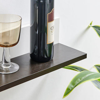 Danya B. Repose Display Photo Ledge Shelf Set of 2, White/Dark Walnut