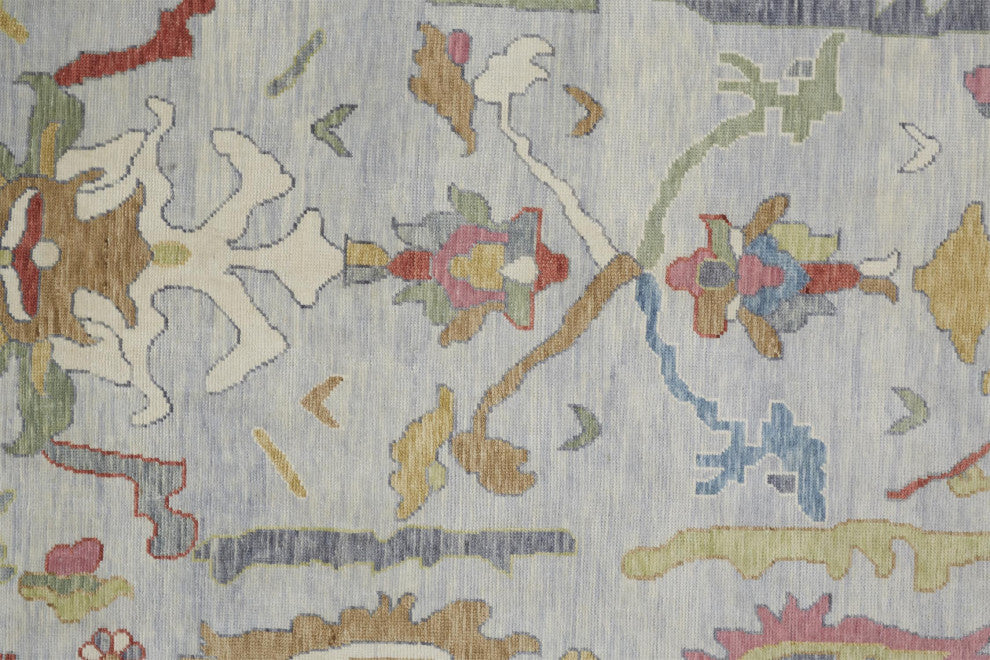Weave & Wander Larson Blue/Multi 5'6"x8'6" Hand Knotted Area Rug