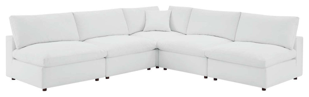 Sectional Sofa Set, Faux Vegan Leather, White, Modern, Living Lounge Hospitality