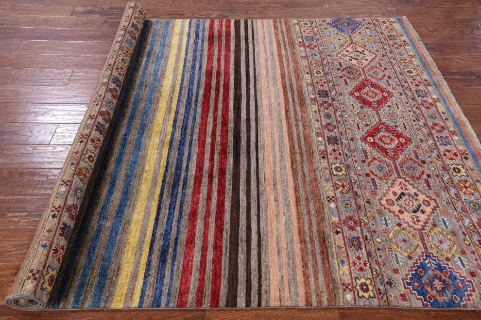 5' 5" X 7' 8" Super Kazak Khorjin Handmade Rug Q7436