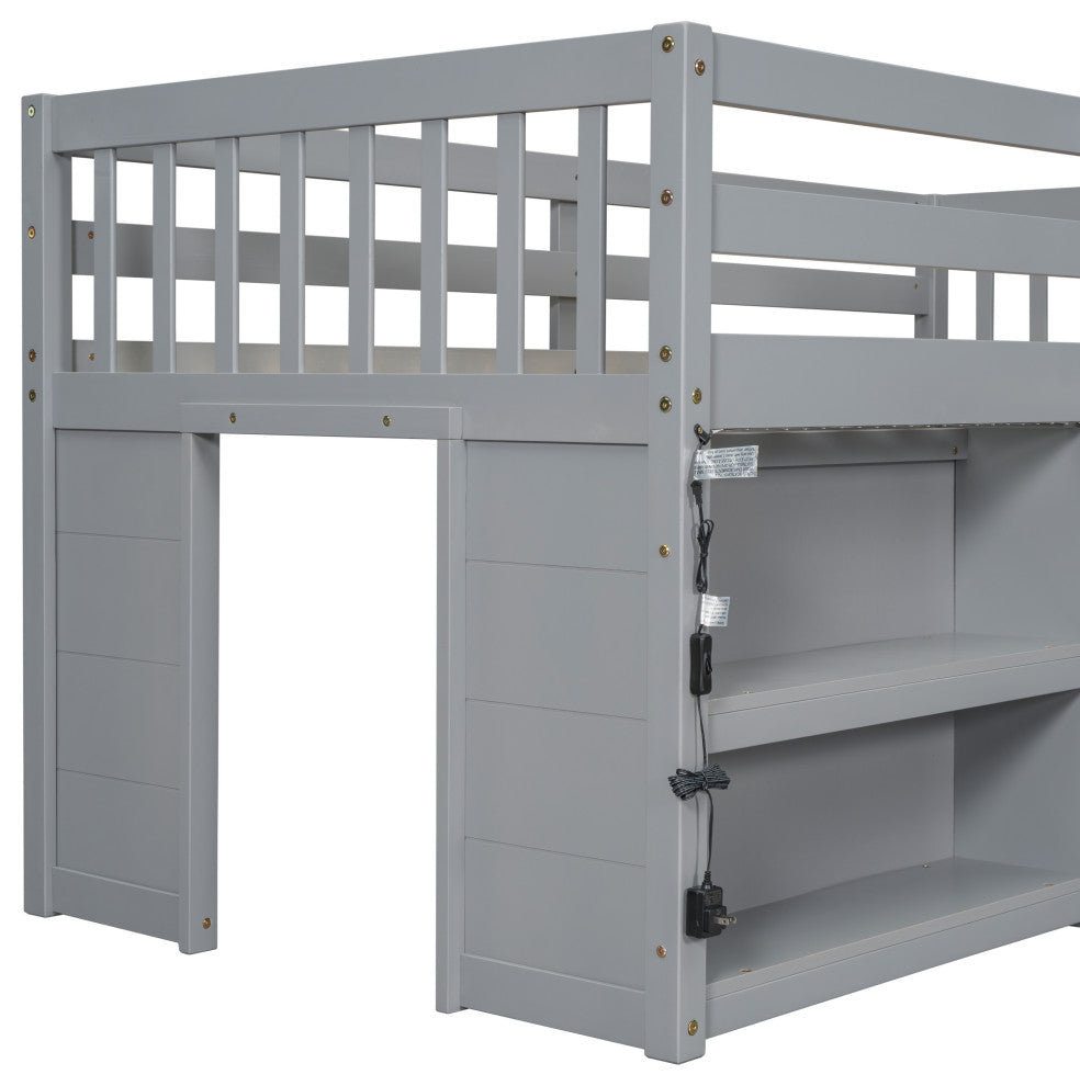 Gewnee Twin Size Kid Low Loft Bed
