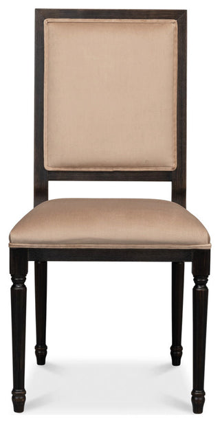 Square Back Dining Chairs Set of 2 Nero Toffee