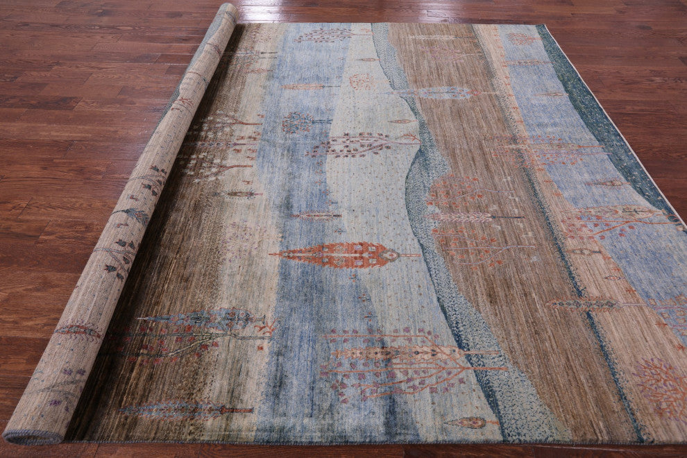 Persian Gabbeh Tribal Handmade Rug 8' 9" X 11' 7" Q9684