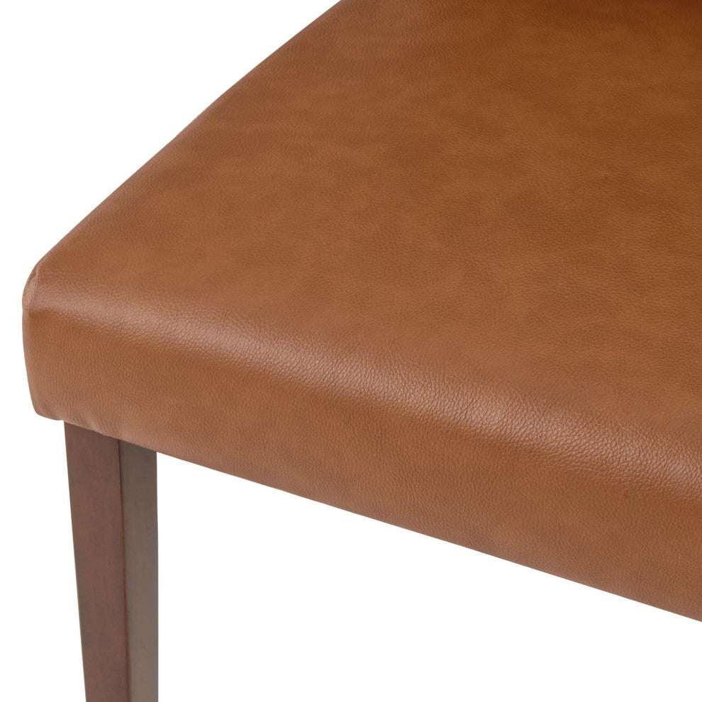 Dining Chair, Set of 2, Tan, Faux Vinyl Leather, Modern, Bistro Hospitality
