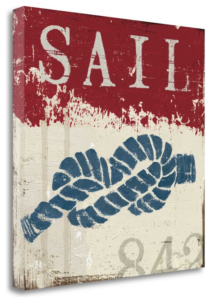"Nautical III Red" By Wellington Studio, Giclee Print on Gallery Wrap Canvas