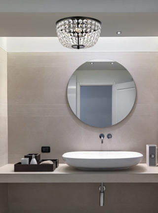 Cyrus 13" Flush Mount, Black