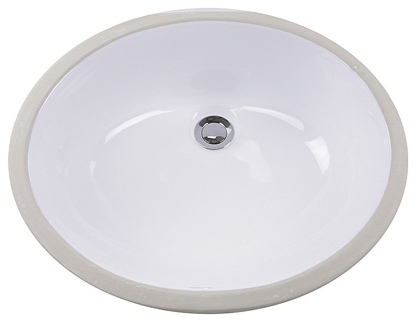 Nantucket Sinks GB-15x12-W Glazed Bottom Undermount Ceramic Sink In White