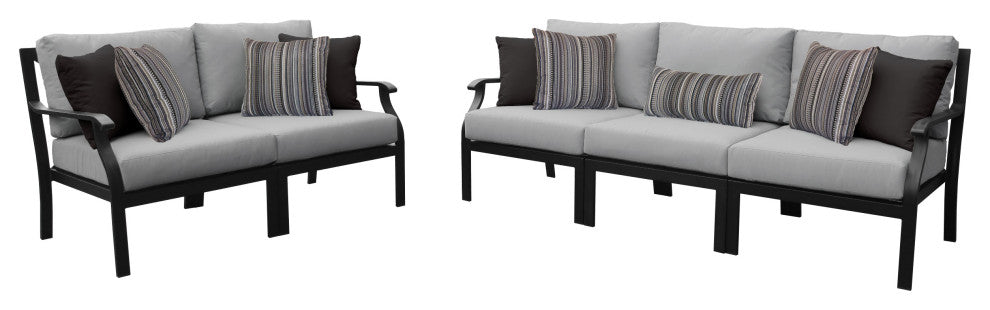 kathy ireland Madison Ave. 5 Piece Aluminum Patio Furniture Set 05a, Slate