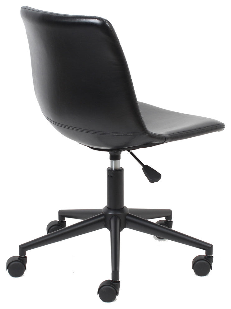Yafa Mid-Back Faux Leather Task Chair, Black