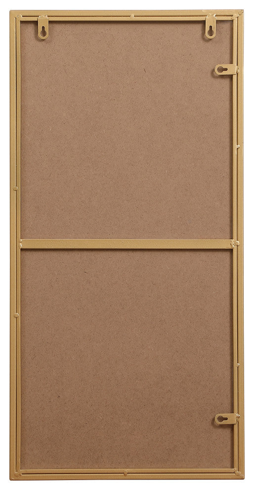 Home Living Metal Frame Rectangle Mirror 14"x28", Brass