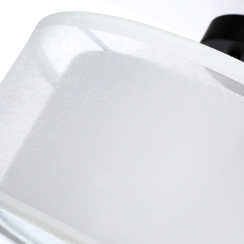 13"W 2-Light Semi-Flush Mount With White Double Drum Shade