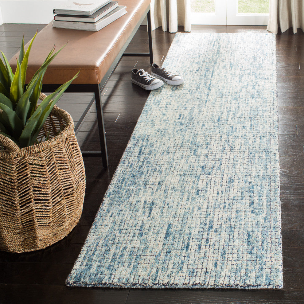 Safavieh Couture Abstract Collection, ABT473 Rug, Ivory/Navy, 2'3"x12'