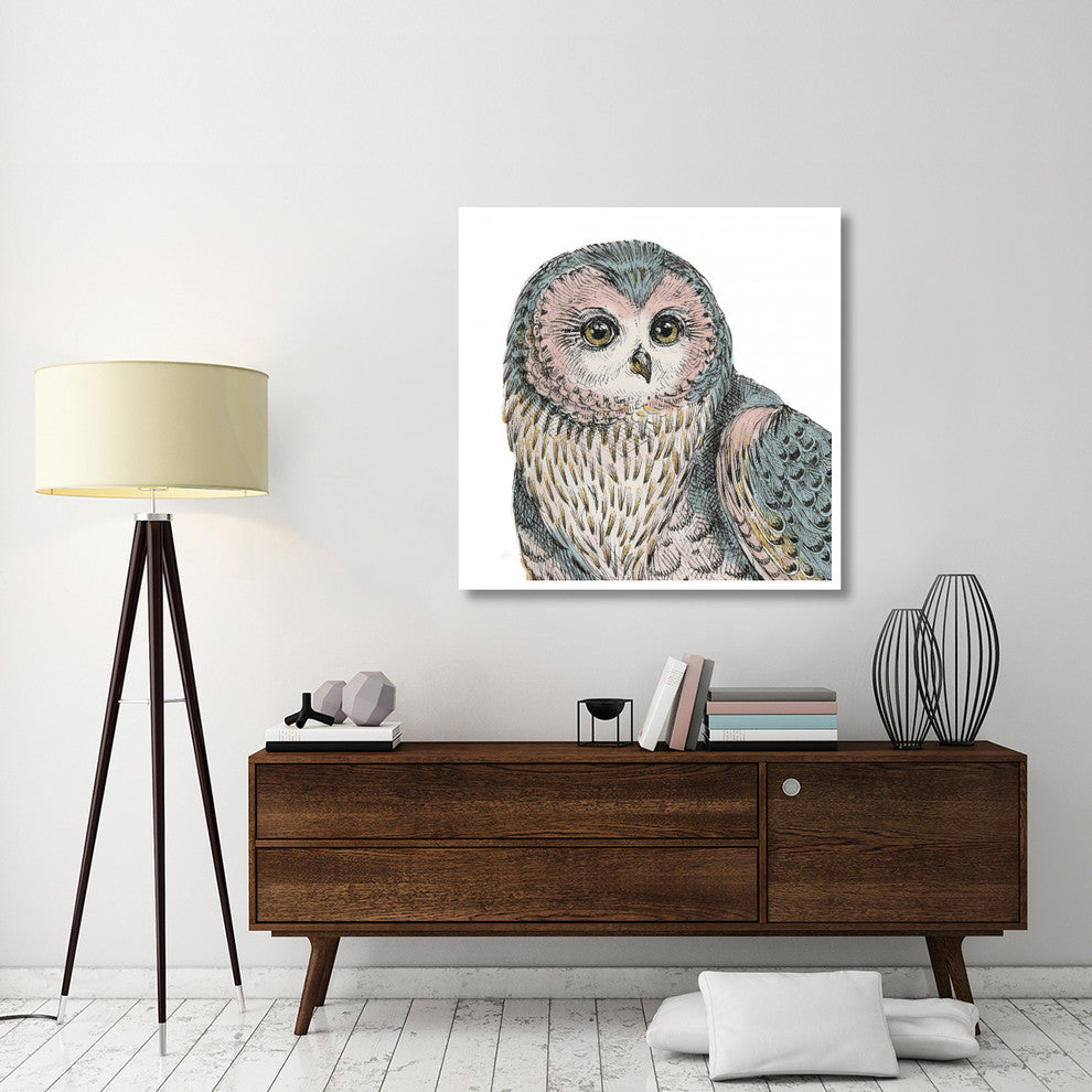 "Beautiful Owls IV Pastel Crop" Paper Print by Daphne Brissonnet, 42"x42"