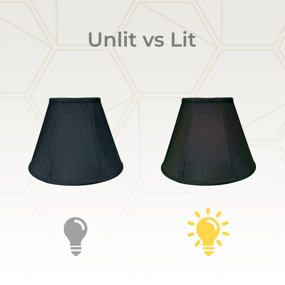 Royal Designs Deep Empire Bell Lamp Shade, Black, 6x12x9.25, Set of 2