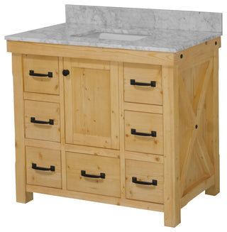Tuscany 42" Bathroom Vanity, Drift Wood, Carrara Marble