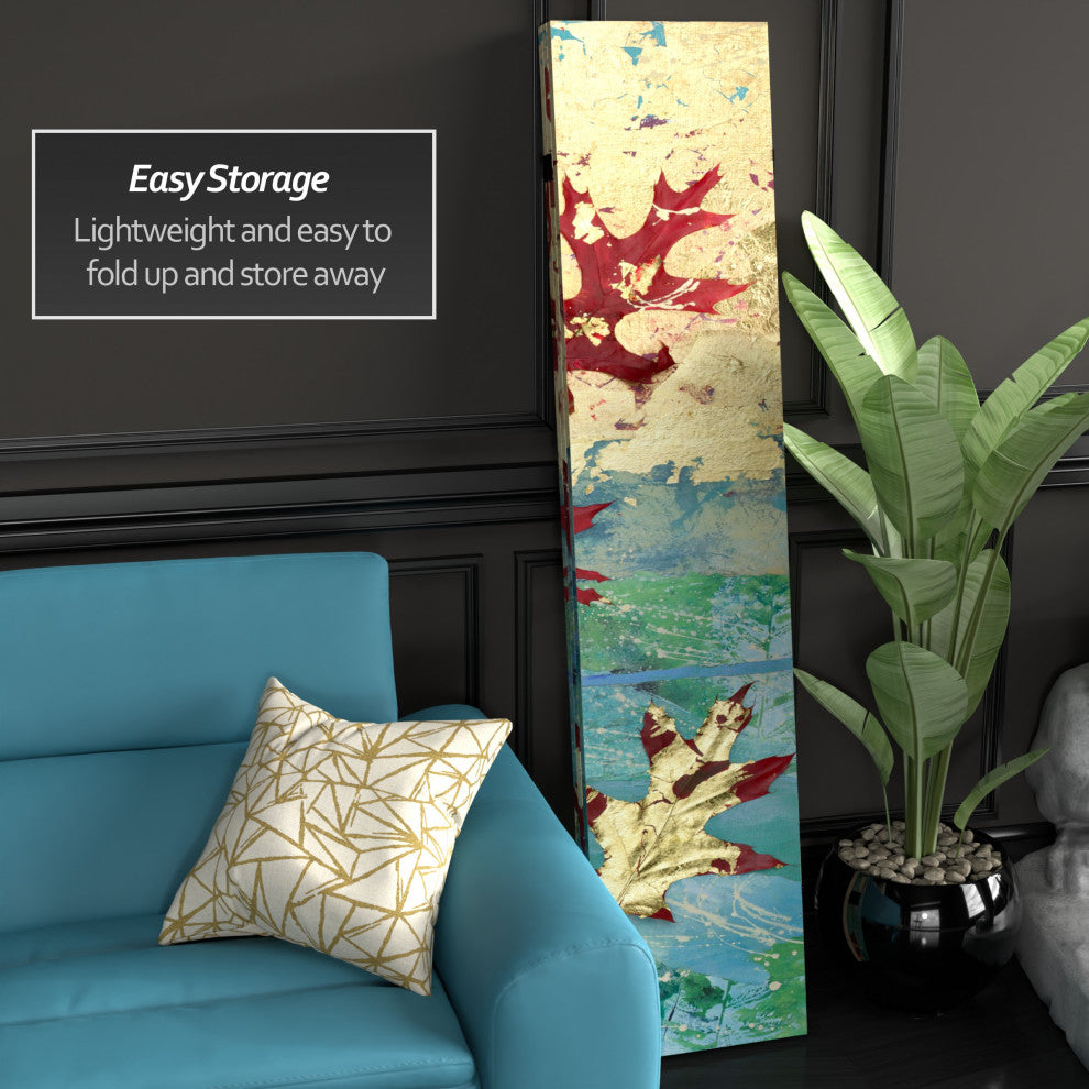 7' Tall Double Sided Autumn Leaves Canvas Room Divider