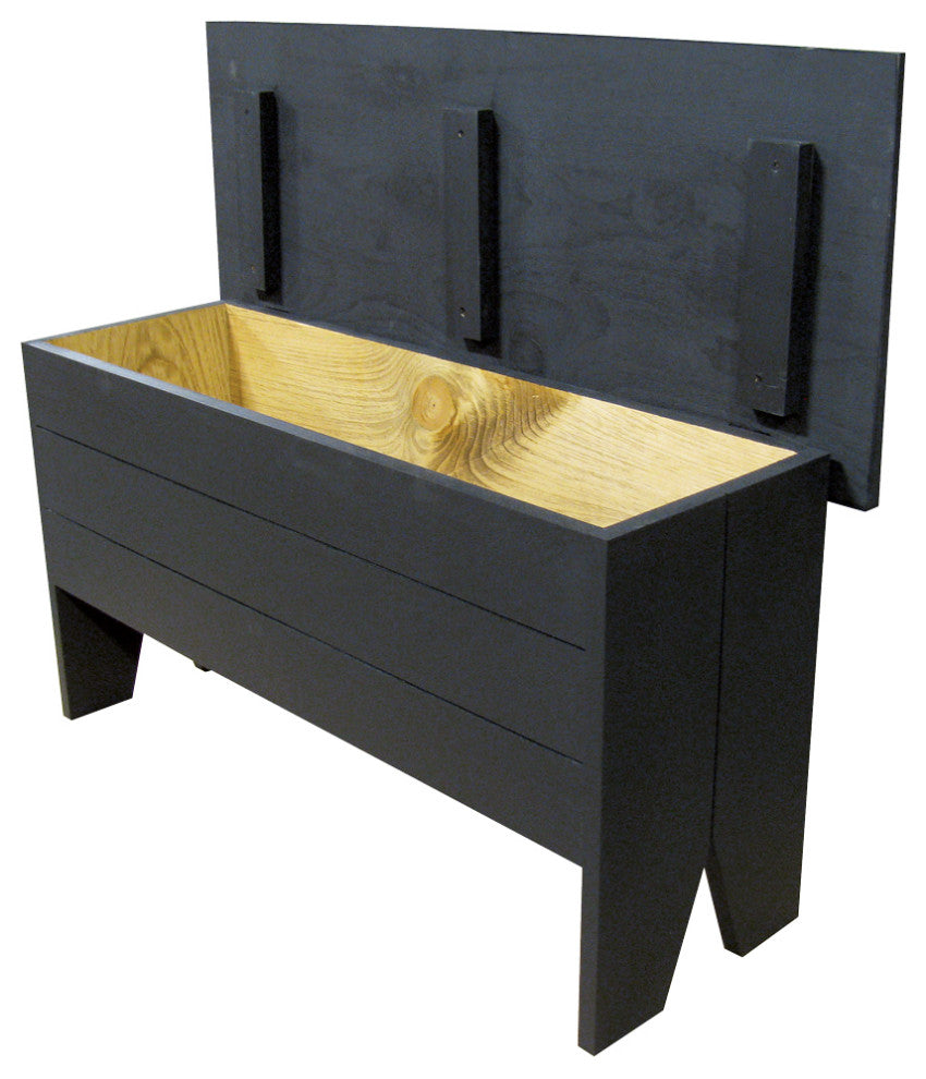 Wooden Storage Bench, Black
