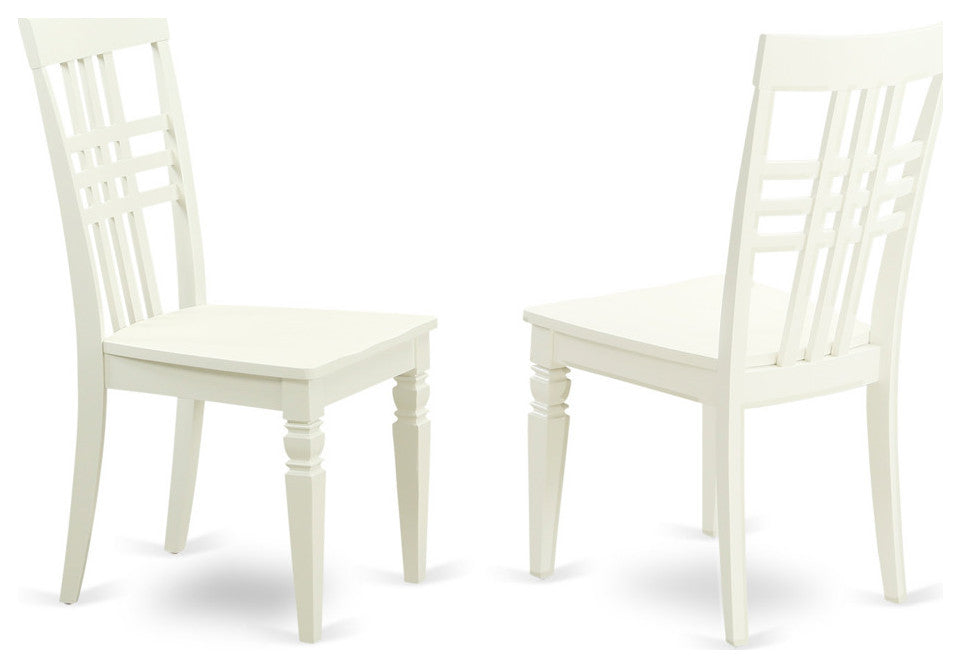 Logan Dining Chair With Wood Seat Linen White Finish- Set of 2