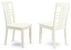 Logan Dining Chair With Wood Seat Linen White Finish- Set of 2