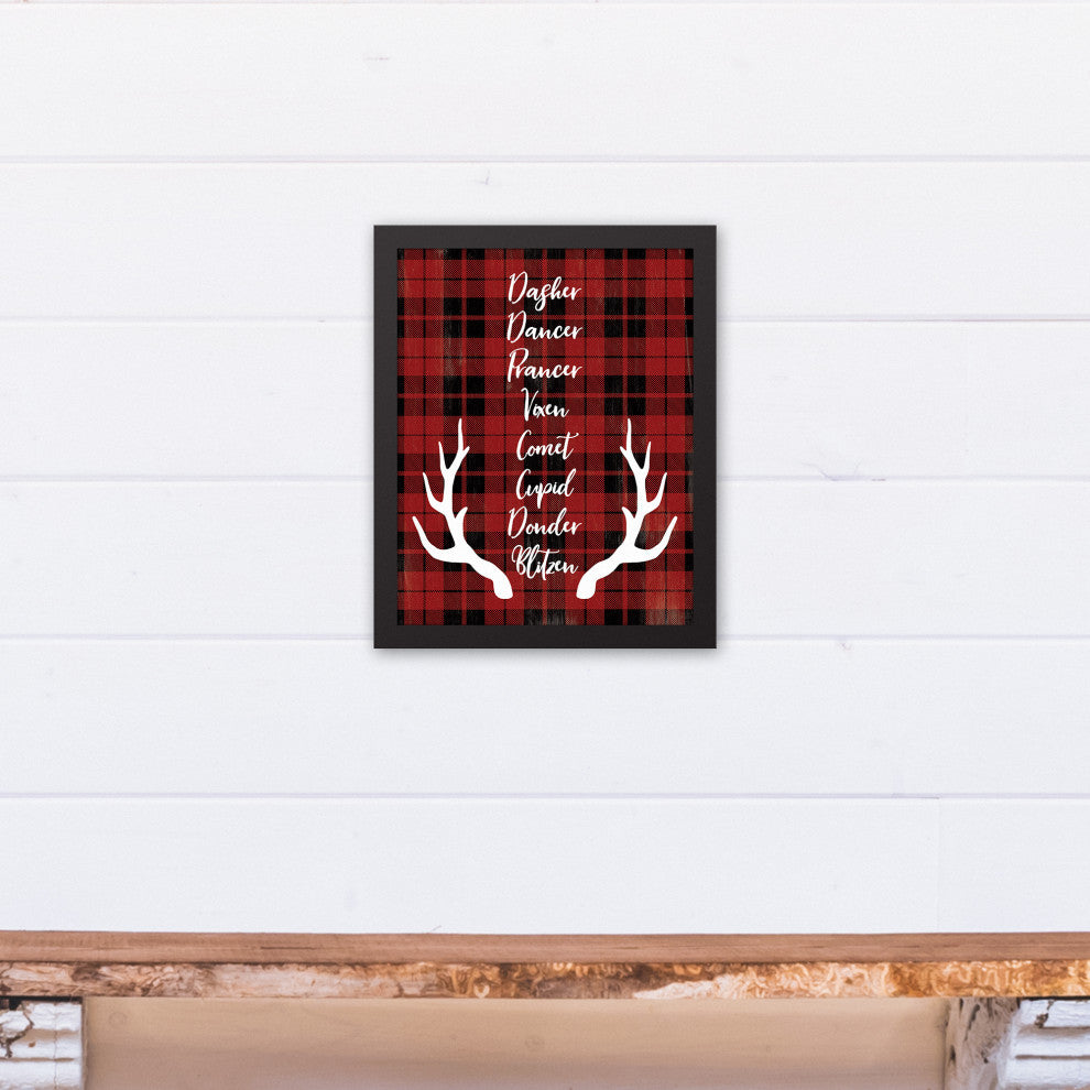 Reindeer Role Call 11x14 Black Framed Canvas