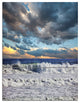 "Heavy Storm in Ocean at Sunset" Beach Metal Wall Art, 3 Panels, 28"x36"