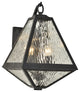 Glacier 2 Light Outdoor Wall Mount in Black Charcoal with Water Glass