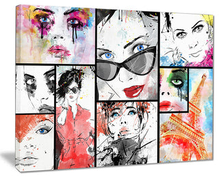 "Girls Collage" Canvas Print, 20"x12"