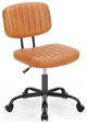 Gewnee PU Leather Low Back Task Chair, Brown