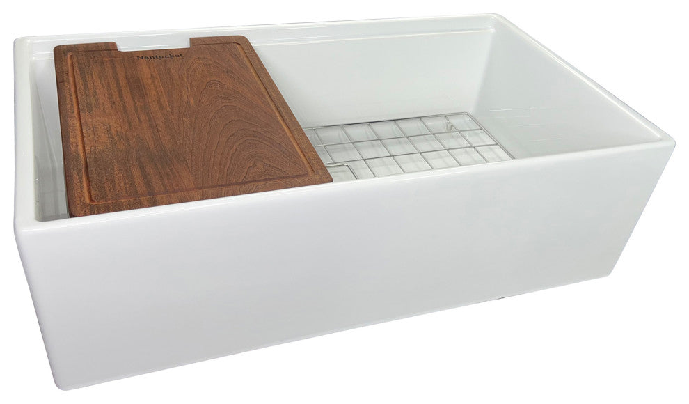 Nantucket T-PS33W 33-inch Cape Collection Workstation Fireclay Apron Sink with
