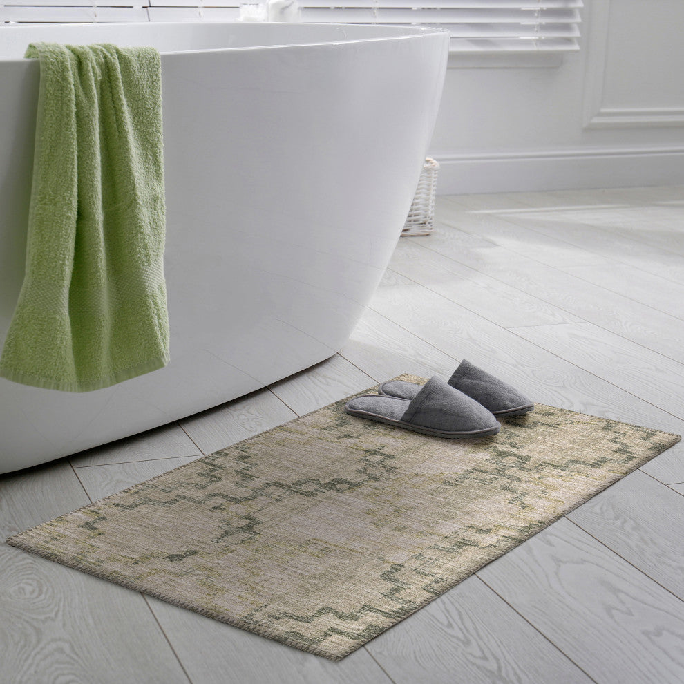 Indoor/Outdoor Sedona SN15 Moss Machine Washable 1'8" x 2'6" Rug
