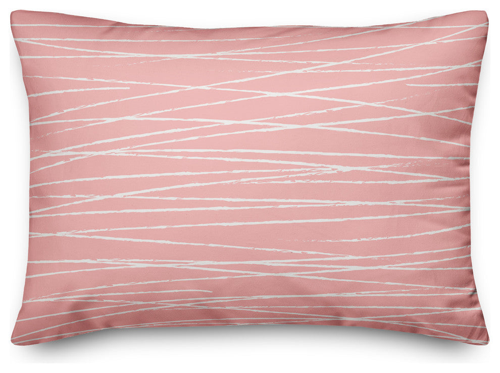 Pink Striped 14x20 Lumbar Pillow