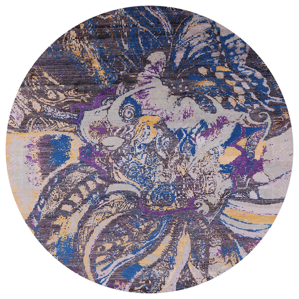 Ahgly Company Indoor Round Mid-Century Modern Area Rugs, 8' Round